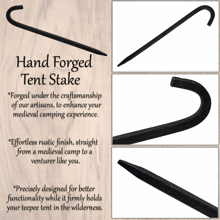 Hand-forged iron tent peg