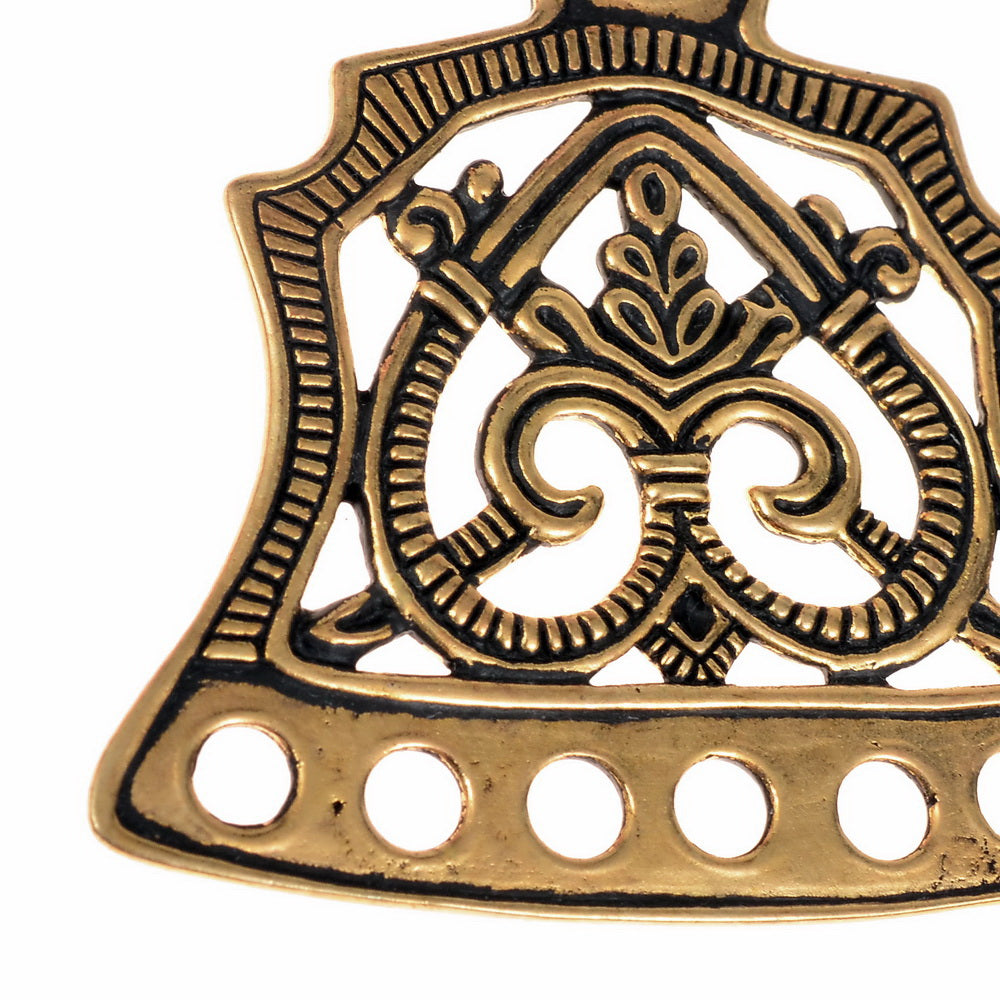 Viking pearl divider floral pattern, Latvia, silvered bronze