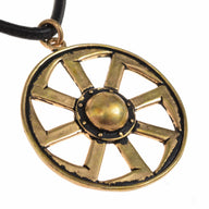 Slavic kolovrat-amulet, sun wheel, bronze