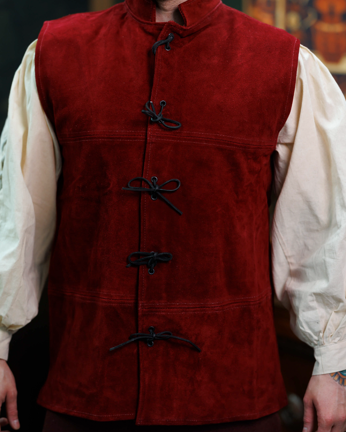 Doublet Laertes, 2nd half 15th century, suede, bordeaux red