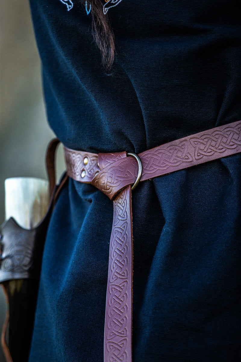 Keltisk bælte med ringlukning, brun