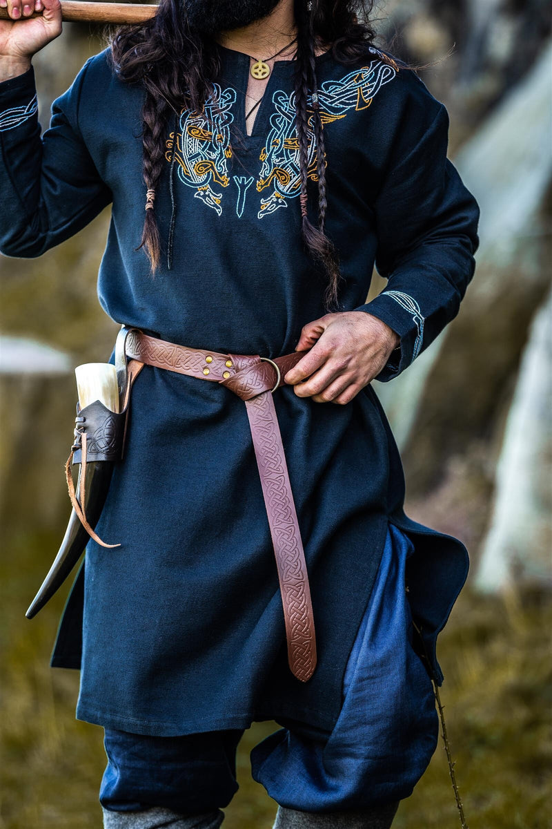 Keltisk bælte med ringlukning, brun