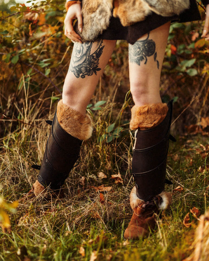 Leren beenpantser Lilith, zwart