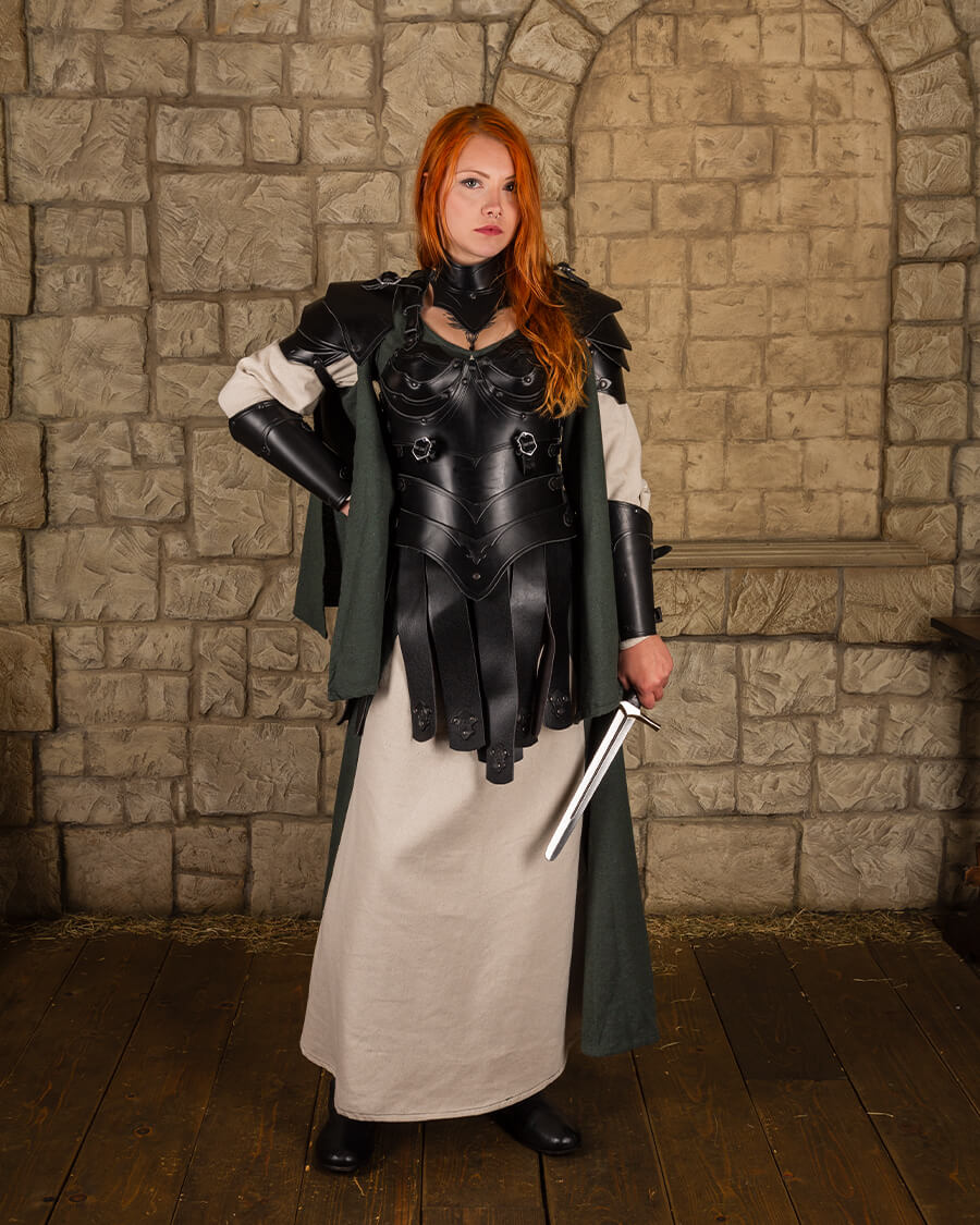 Leren rok Lilith, zwart