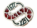 Langobardische S-fibula, verzilverd brons