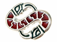 Langobardische S-fibula, verzilverd brons