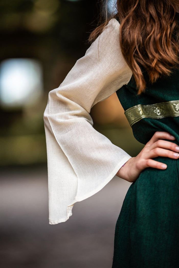 Girl's dress Ariane green-white