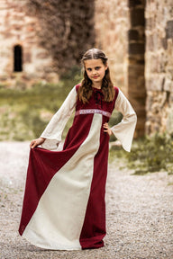 Girl's dress Ariane red-white