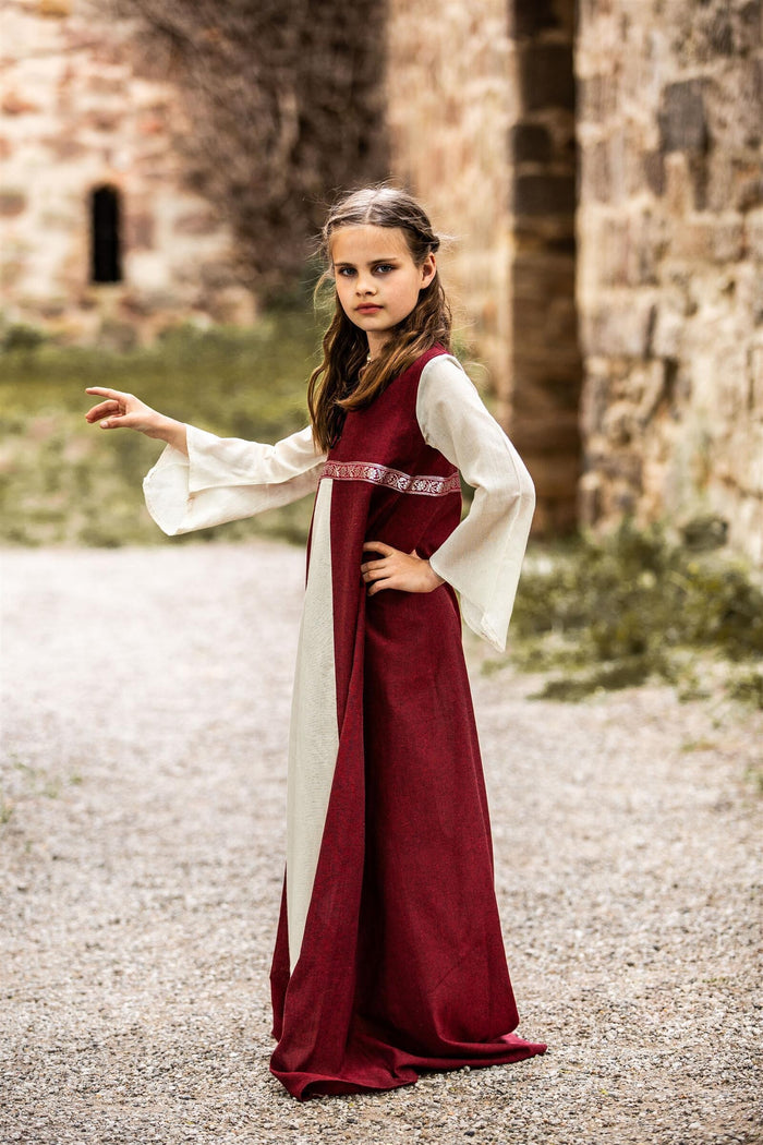 Girl's dress Ariane red-white