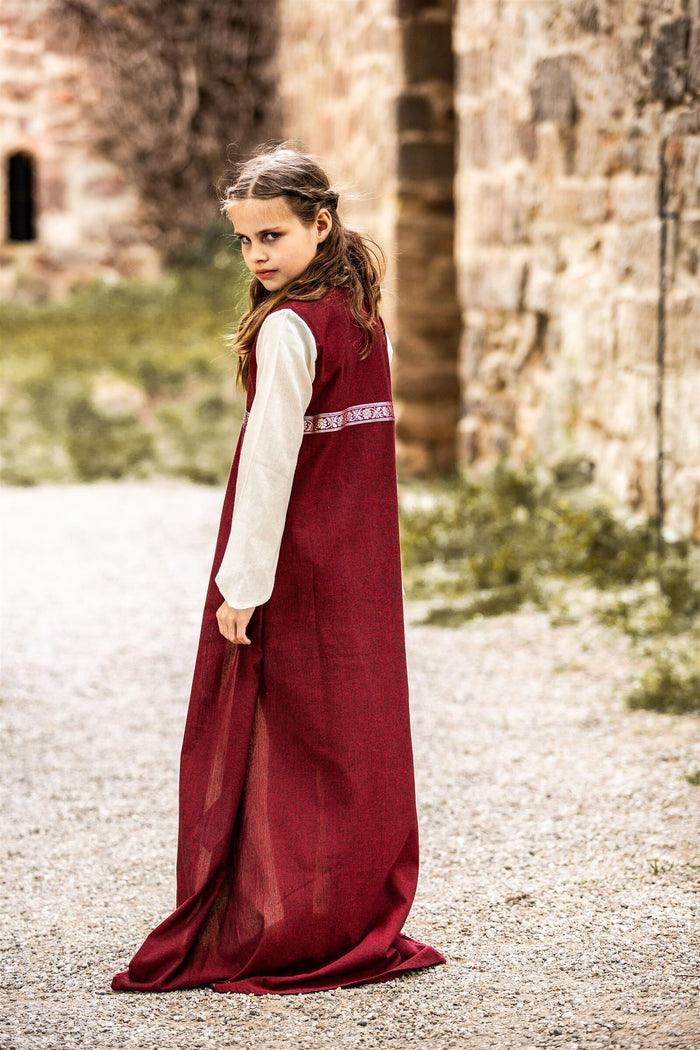 Girl's dress Ariane red-white