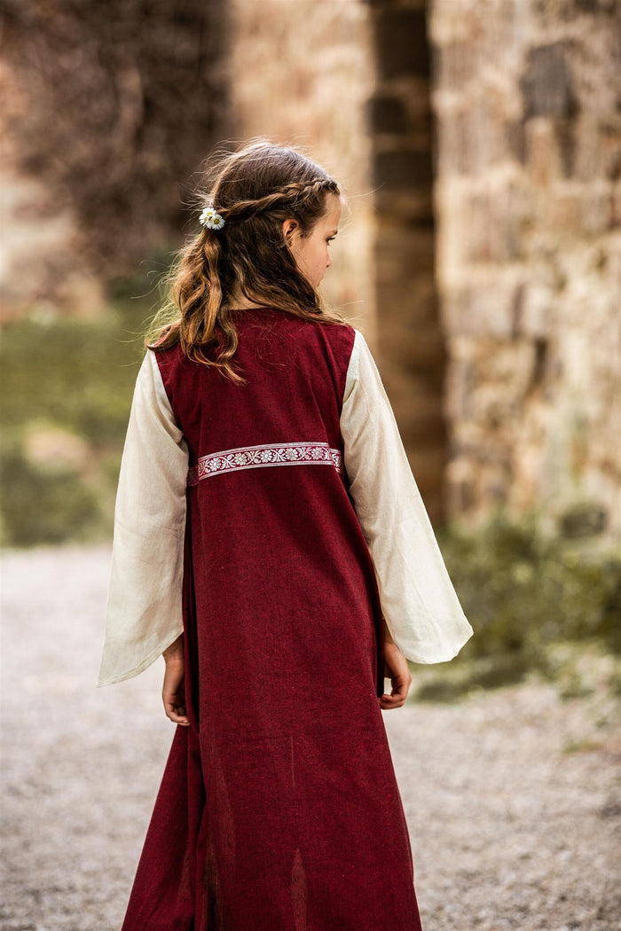 Girl's dress Ariane red-white