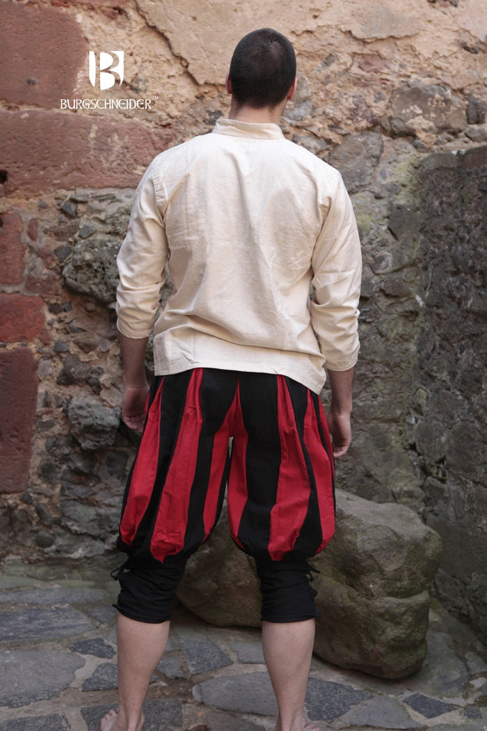 Landsknecht knee breeches Maximilian, black-red