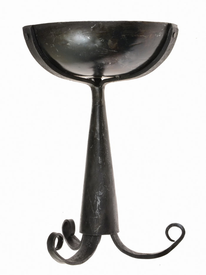 Anglo-Saxon bowl lamp with stand, 7th century, iron