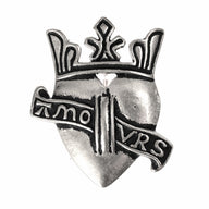 Pilgrim sign crowned heart 'Amours' Valenciennes, 14th century, silvered bronze