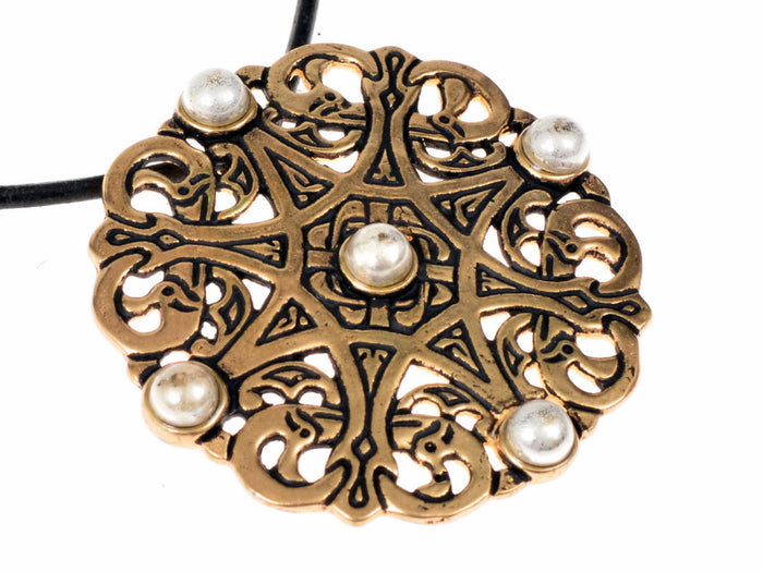 Anglo-Saxon pendant Trewhiddle style, 9th century, bronze