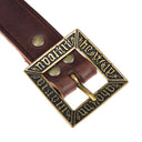 Medieval belt 'Erik of Pomerania', brown leather, brass