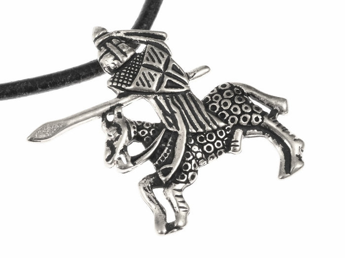 Medieval tournament knight pendant, 14th century, bronze