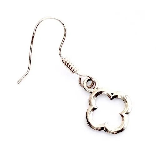 Gothic quatrefoil earrings silvered bronze