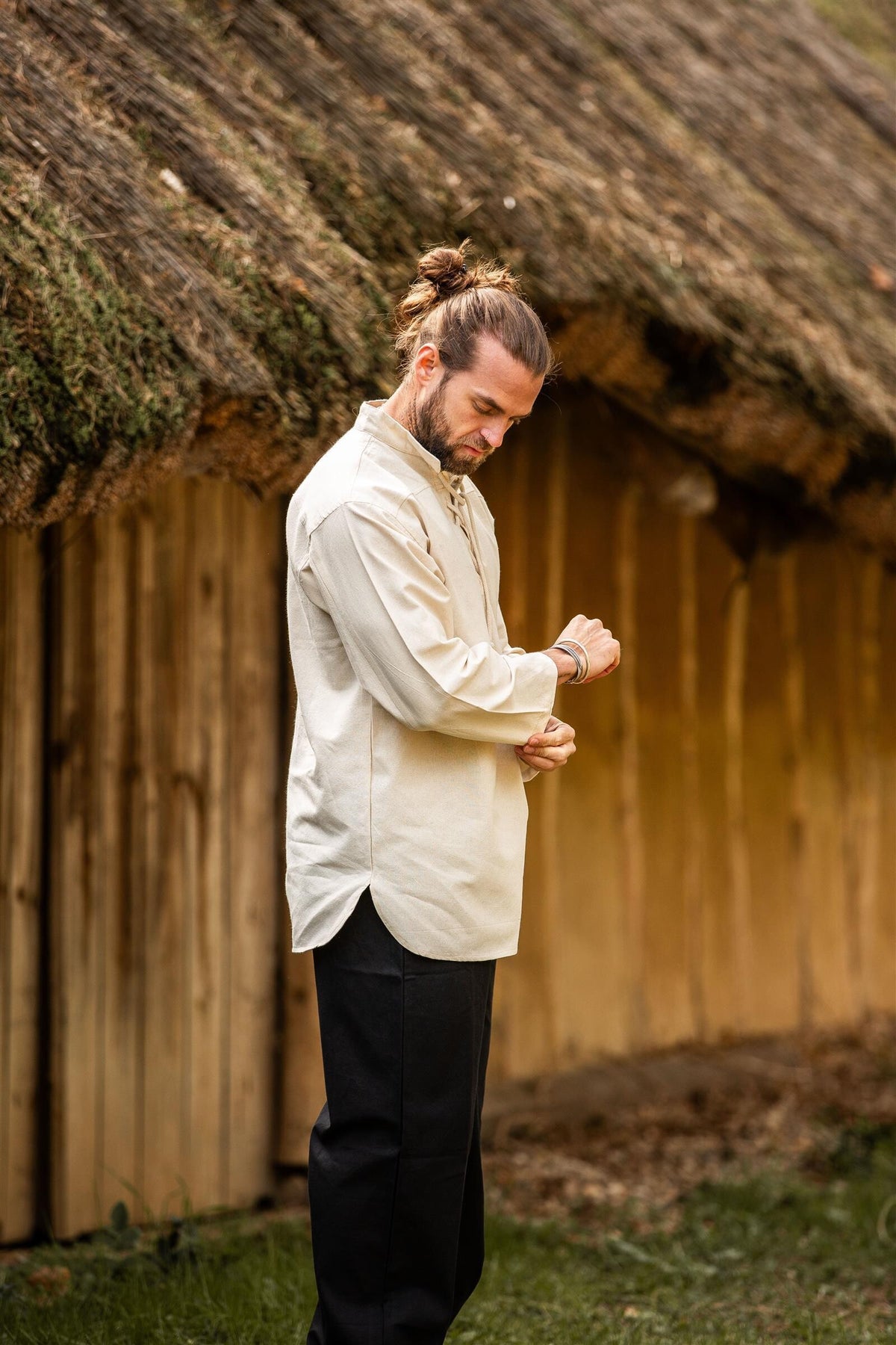 Hand-woven shirt, cream