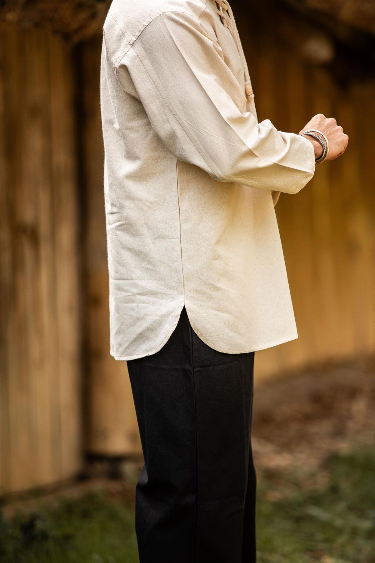 Hand-woven shirt, cream