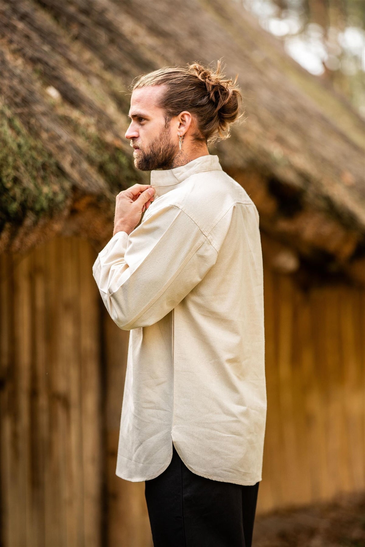 Hand-woven shirt, cream