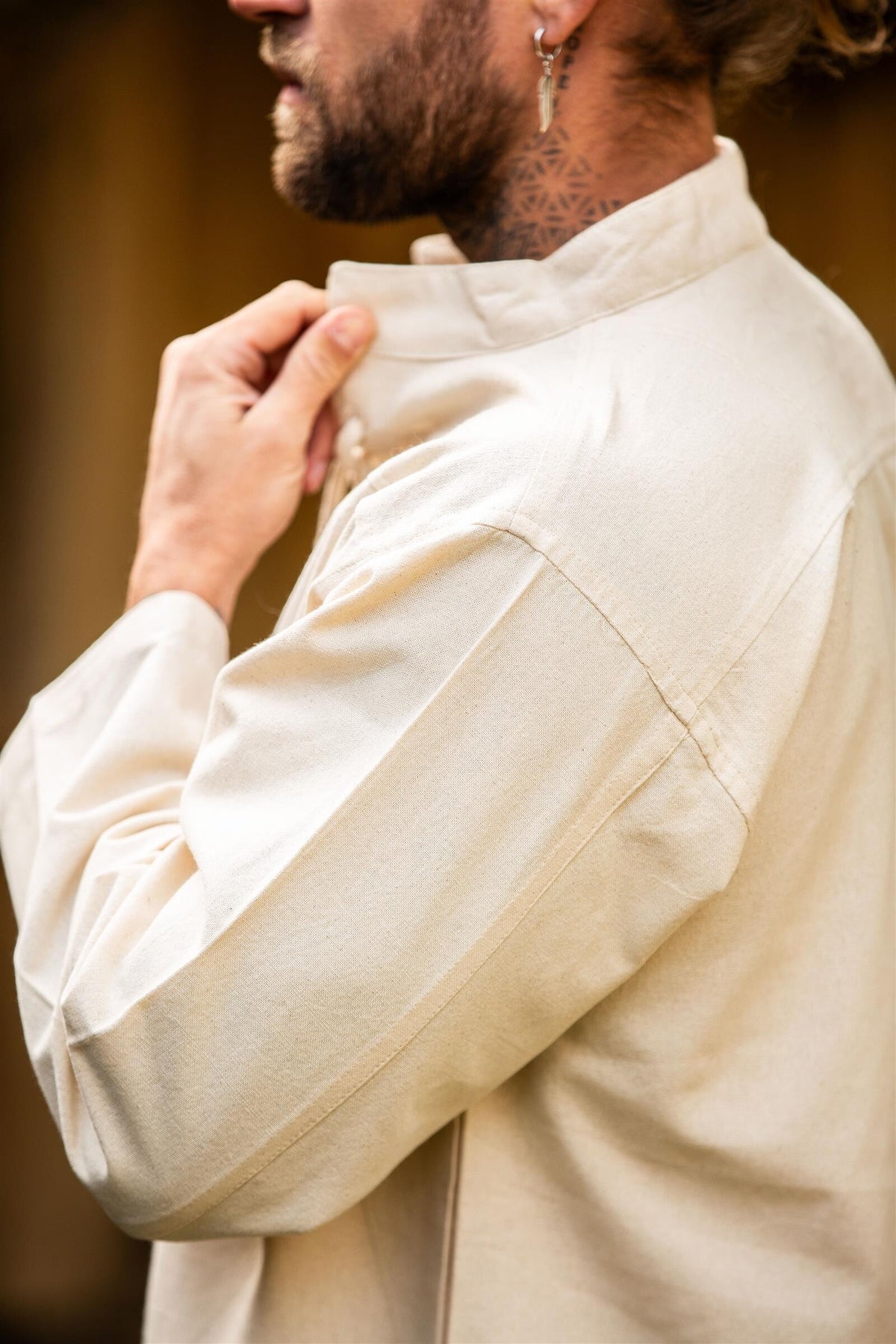 Hand-woven shirt, cream