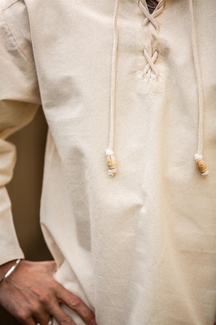 Hand-woven shirt, cream