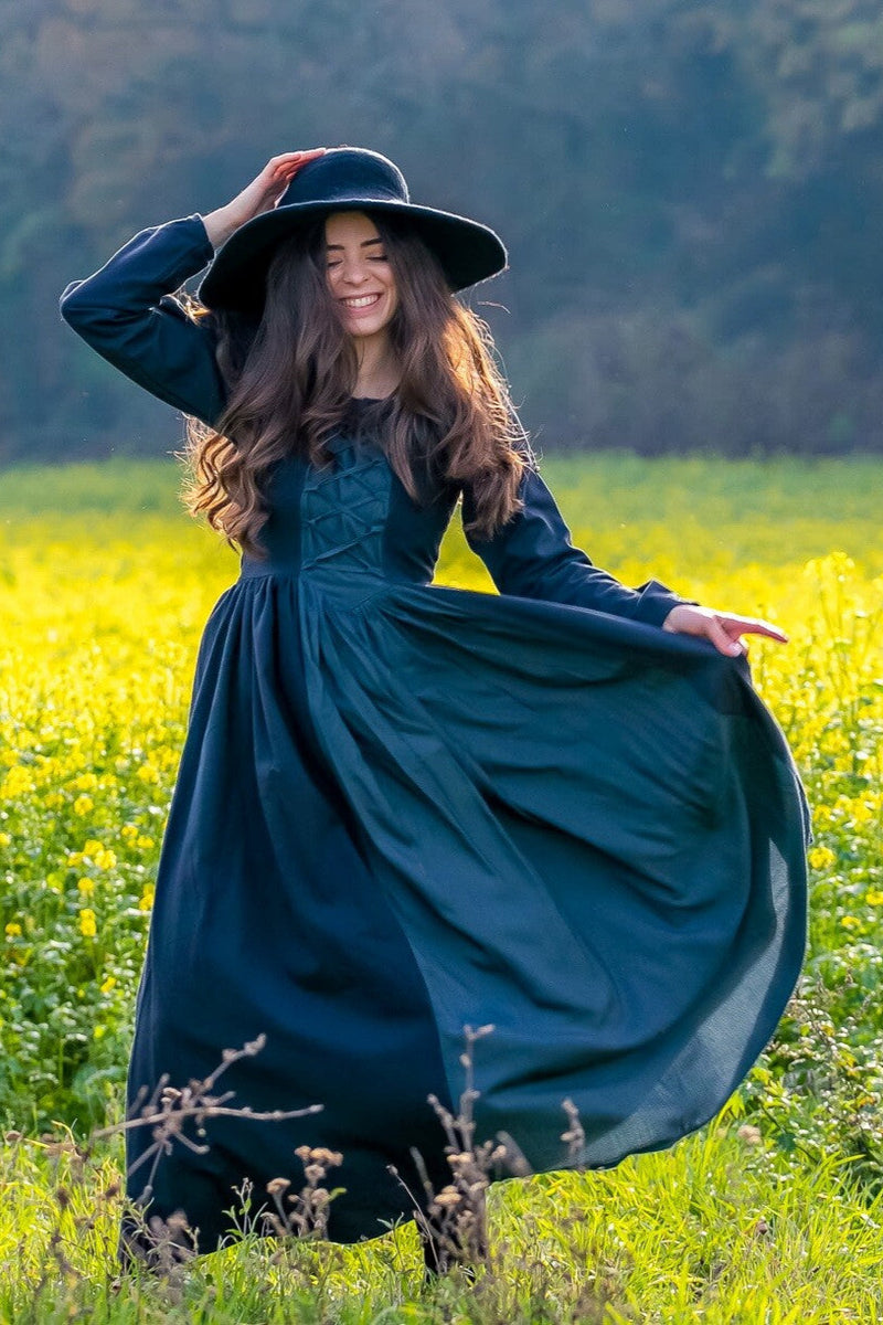 Renaissance jurk Medusa, zwart