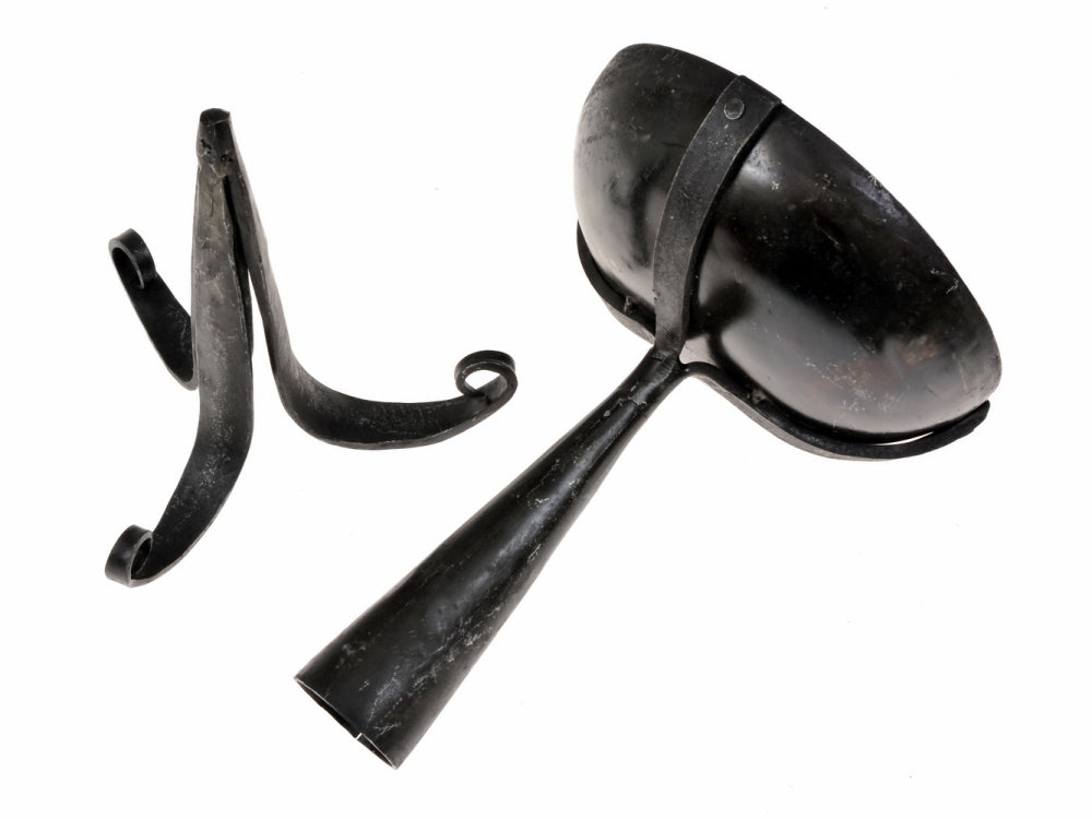 Anglo-Saxon bowl lamp with stand, 7th century, iron