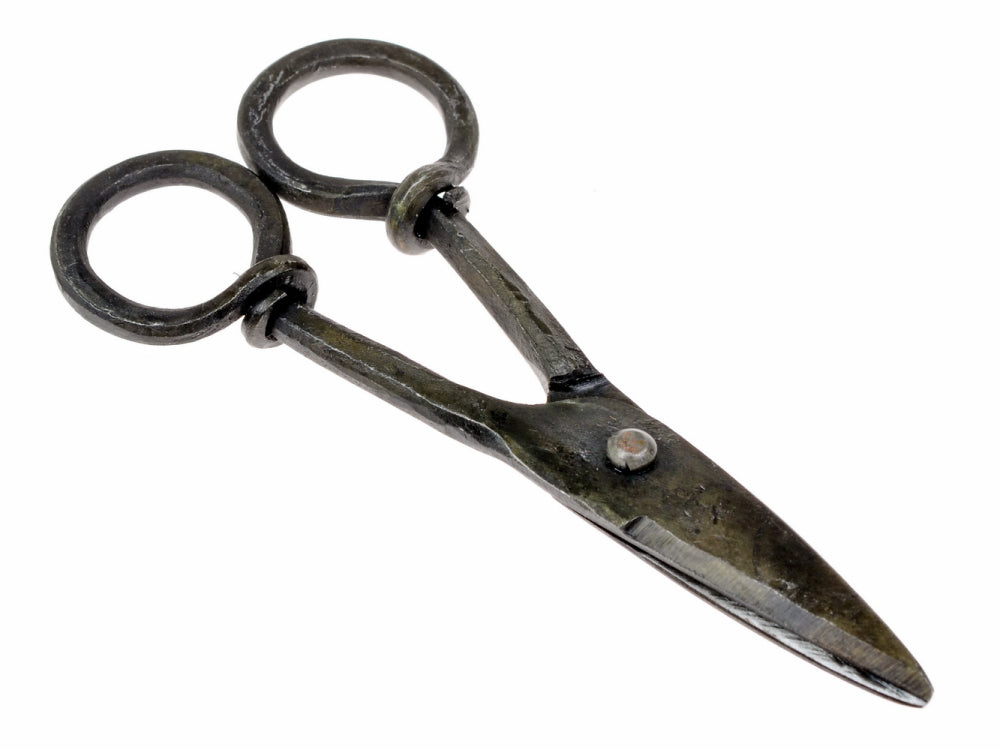 Rustic sewing scissors, medieval, iron