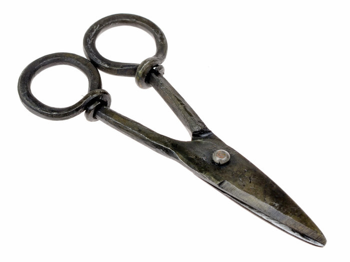 Rustic sewing scissors, medieval, iron