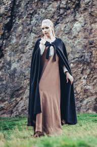 Medieval cloak Robin black, wool mix