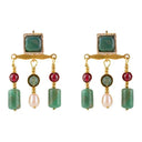 Roman earrings Calpurnia, achaat and pearl