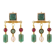 Roman earrings Calpurnia, achaat and pearl