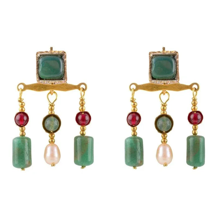 Roman earrings Calpurnia, achaat and pearl