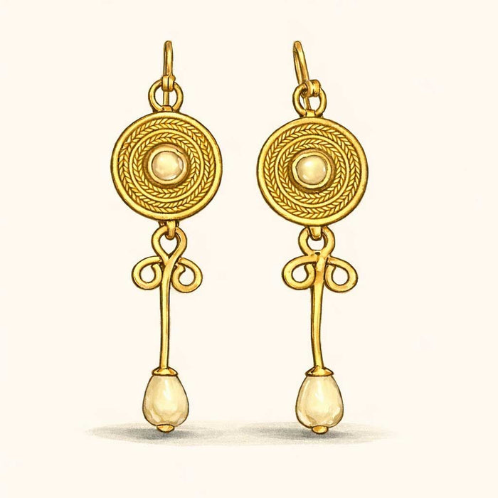Roman earrings Claudia, pearl