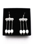 Roman earrings Julia, silver colored with pearls