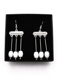 Roman earrings Julia, silver colored with pearls