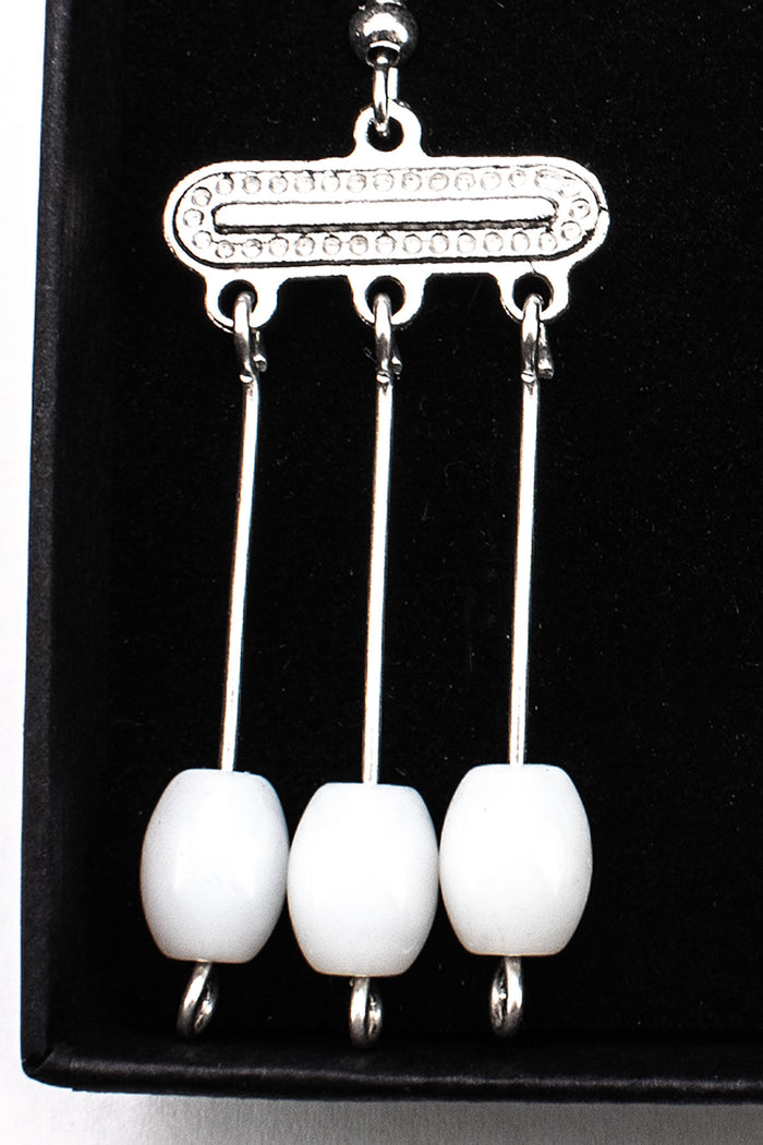 Roman earrings Julia, silver colored with pearls