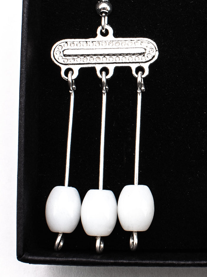Roman earrings Julia, silver colored with pearls