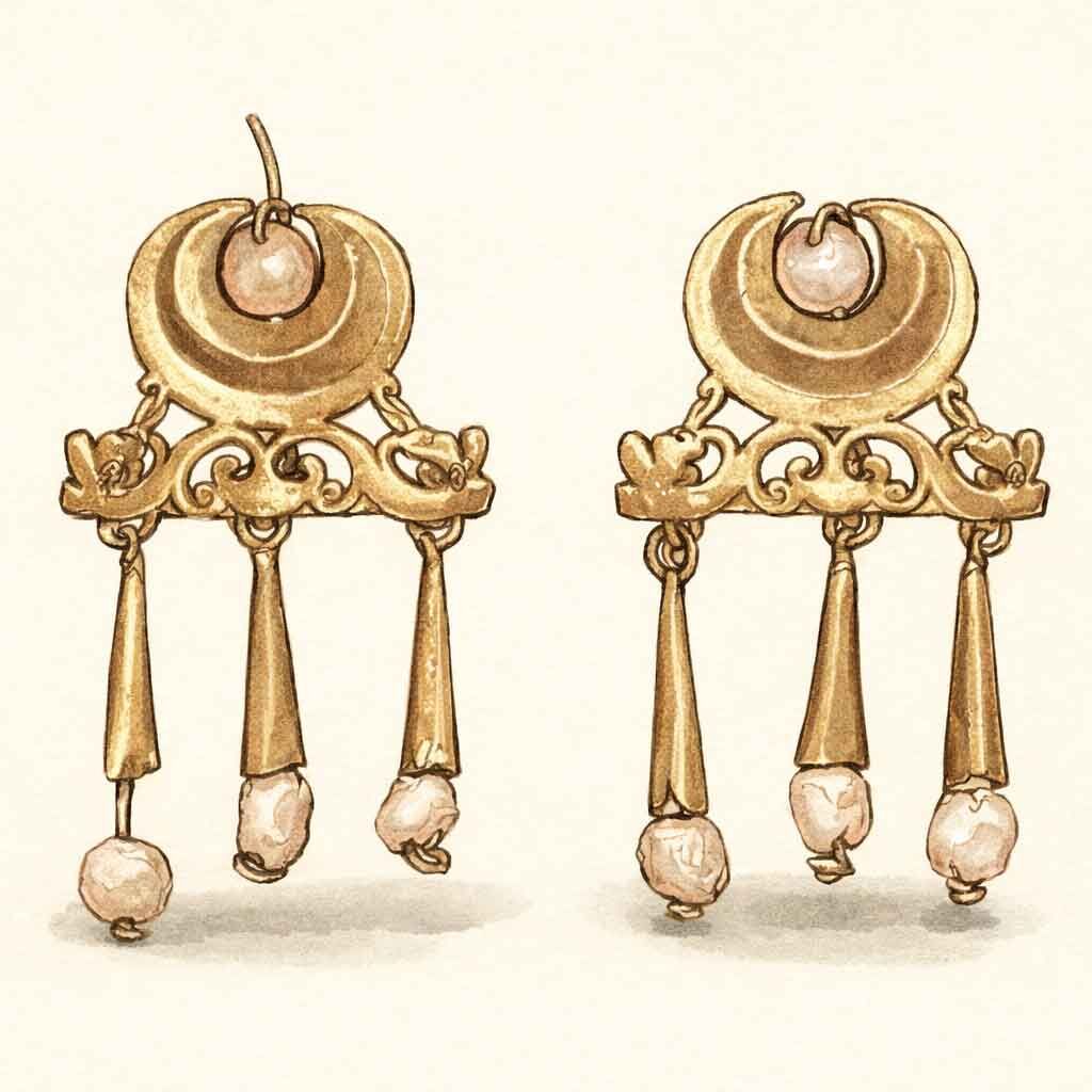 Roman earrings Lucilla, pearls