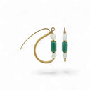 Roman earrings Marcia, aventurine and pearls