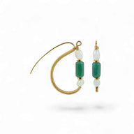 Roman earrings Marcia, aventurine and pearls