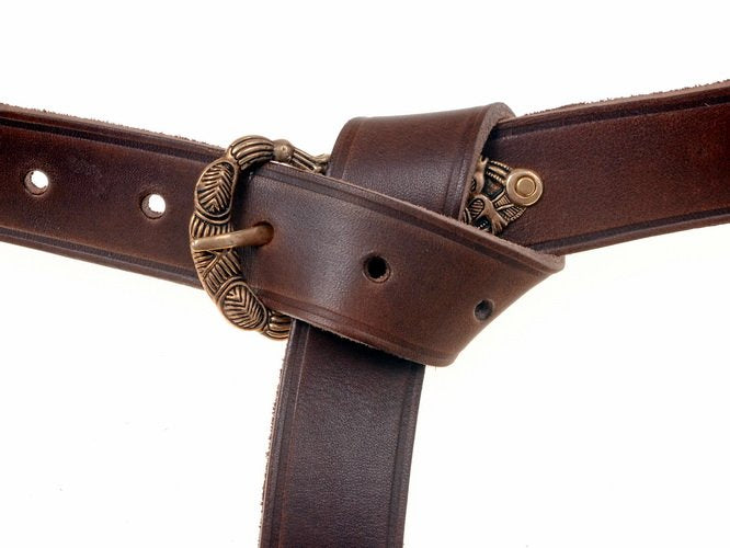 Viking belt Oseberg-style, black leather