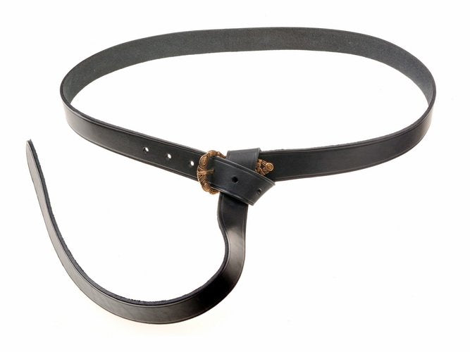 Viking belt Oseberg-style, black leather
