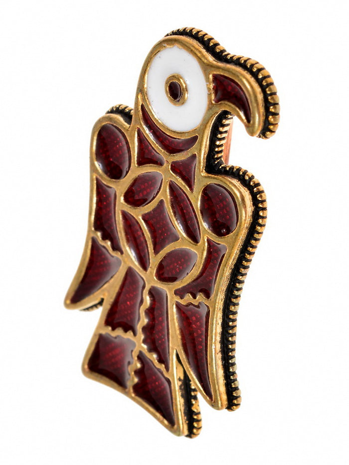 Oostgotische adelaarsfibula, links, brons