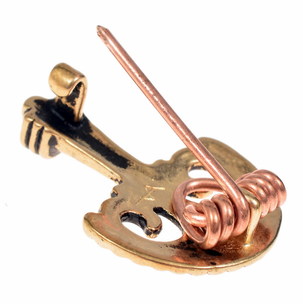 Roman pelta-fibula, bronze