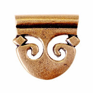 Pelta strap end for 4 cm belt, brass