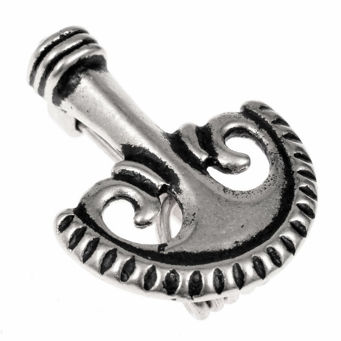 Roman pelta-fibula, silvered bronze