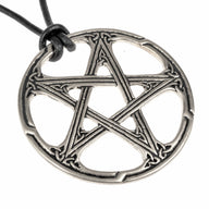 Celtic pentagram pendant, silvered bronze